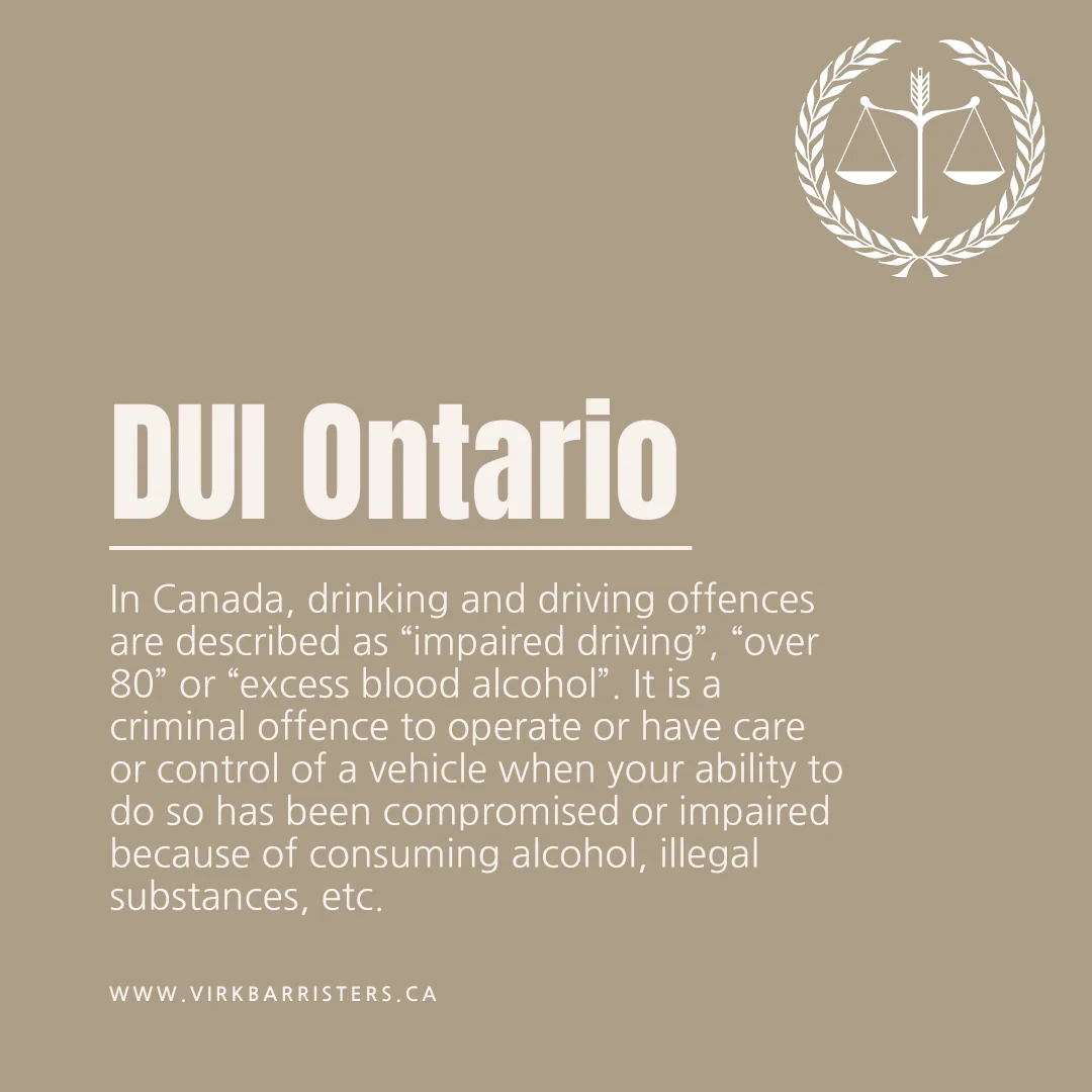 An answer post explaining DUI meaning in Ontario